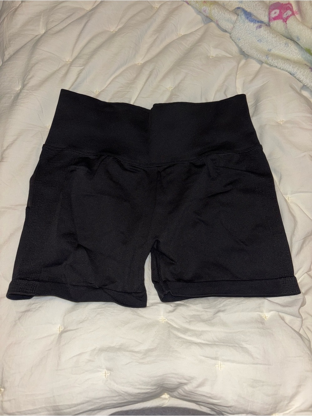 High-Waist Black Women's Active Shorts